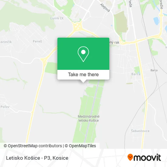 Letisko Košice - P3 map