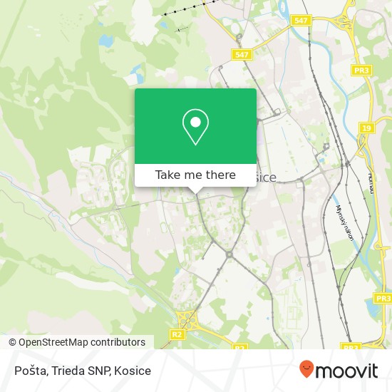 Pošta, Trieda SNP map