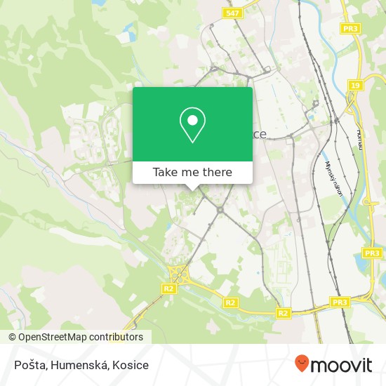 Pošta, Humenská map