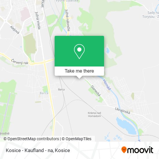 Kosice - Kaufland - na map
