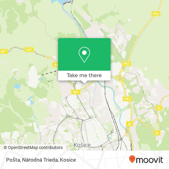 Pošta, Národná Trieda map