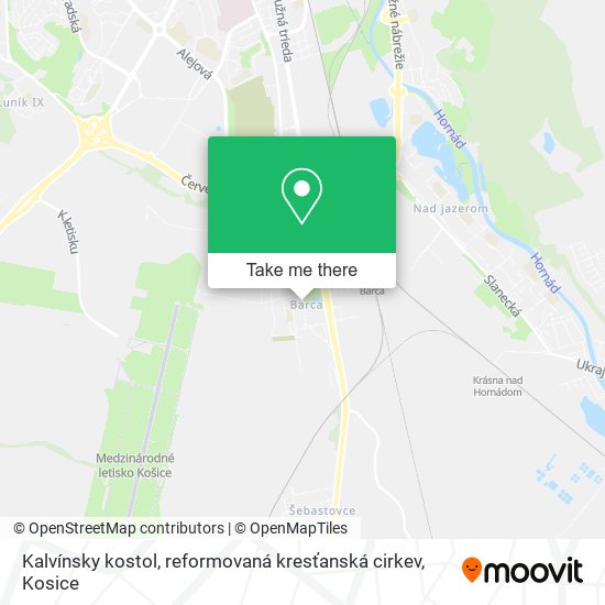 Kalvínsky kostol, reformovaná kresťanská cirkev map