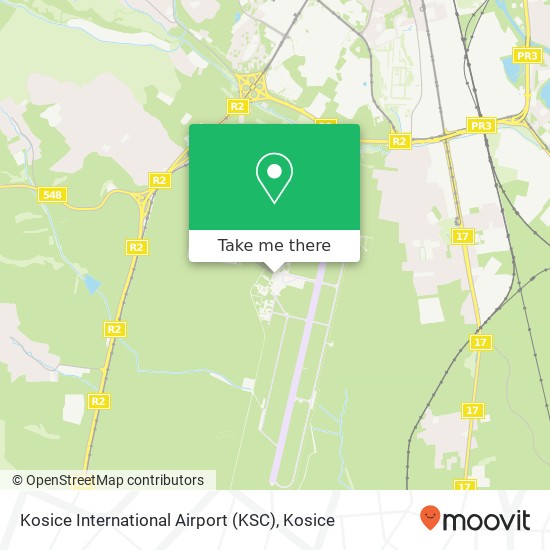 Kosice International Airport (KSC) map