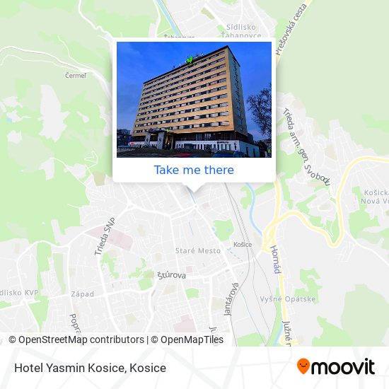 Hotel Yasmin Kosice map
