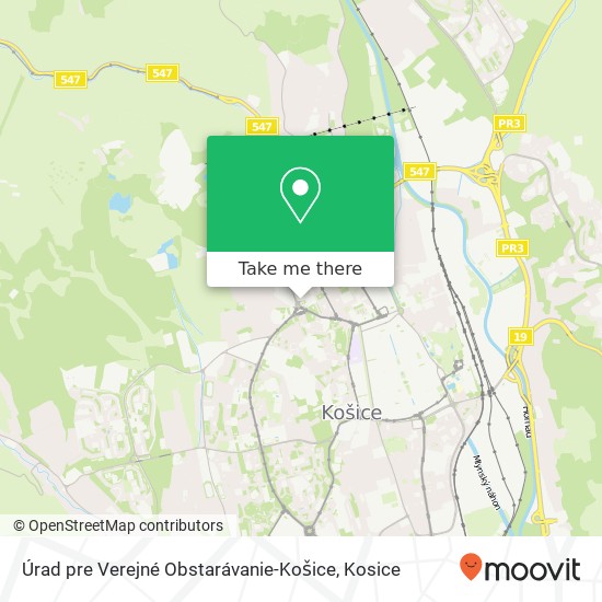 Úrad pre Verejné Obstarávanie-Košice map