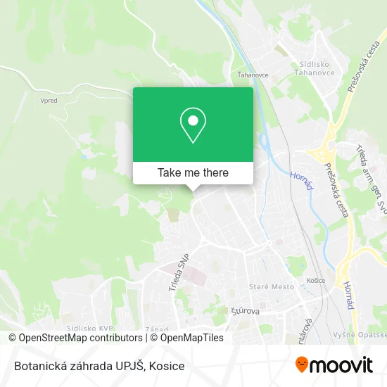 Botanická záhrada UPJŠ map