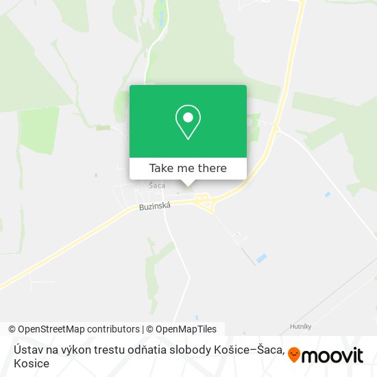 Ústav na výkon trestu odňatia slobody Košice–Šaca map