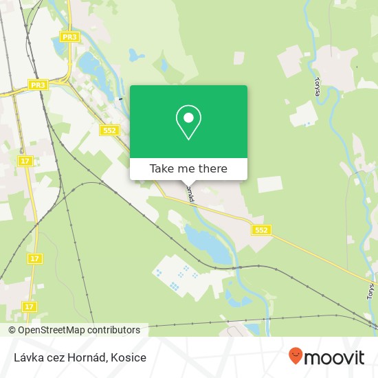 Lávka cez Hornád map