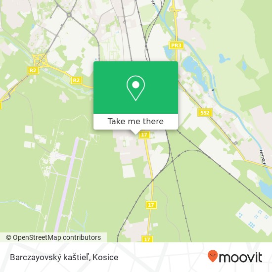 Barczayovský kaštieľ map