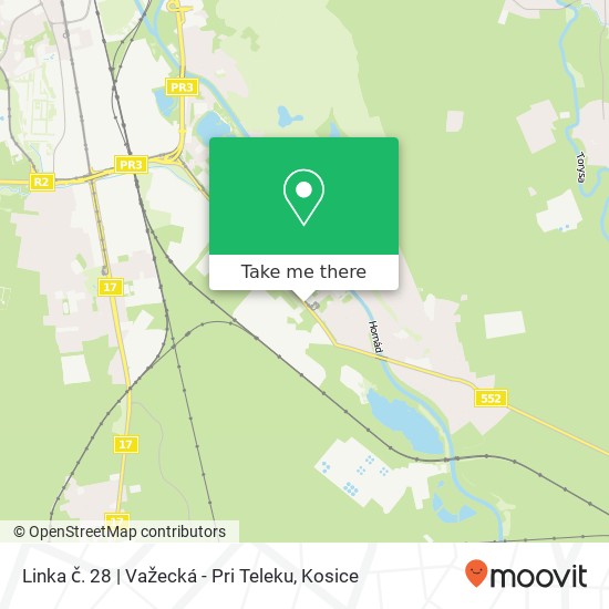 Linka č. 28 | Važecká - Pri Teleku map