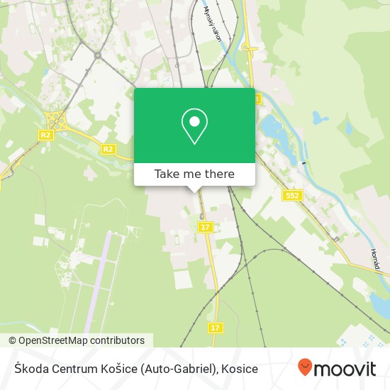 Škoda Centrum Košice (Auto-Gabriel) map