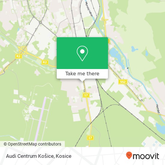 Audi Centrum Košice map