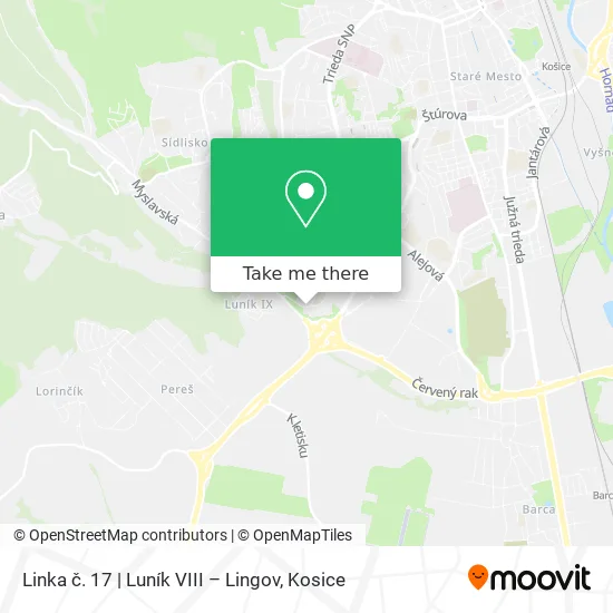 Linka č. 17 | Luník VIII – Lingov map