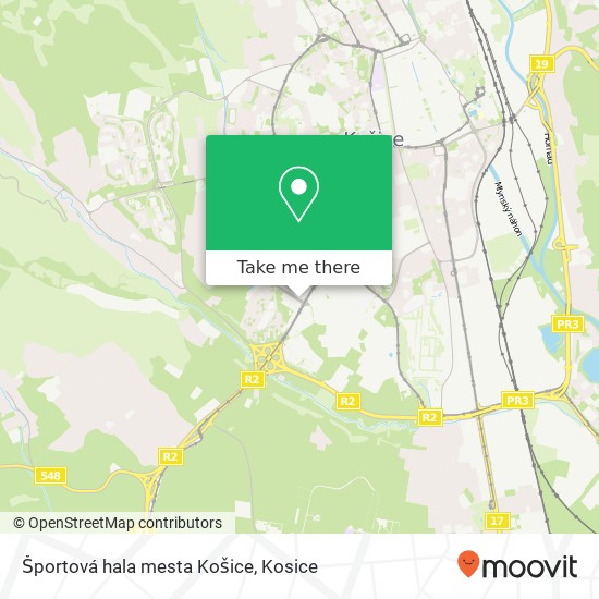 Športová hala mesta Košice map