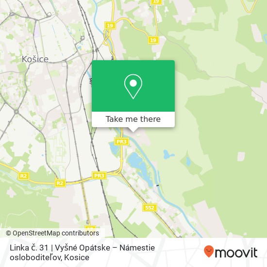 Linka č. 31 | Vyšné Opátske – Námestie osloboditeľov map