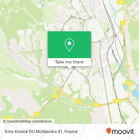 Ems Kosice OU Moldavska 41 map