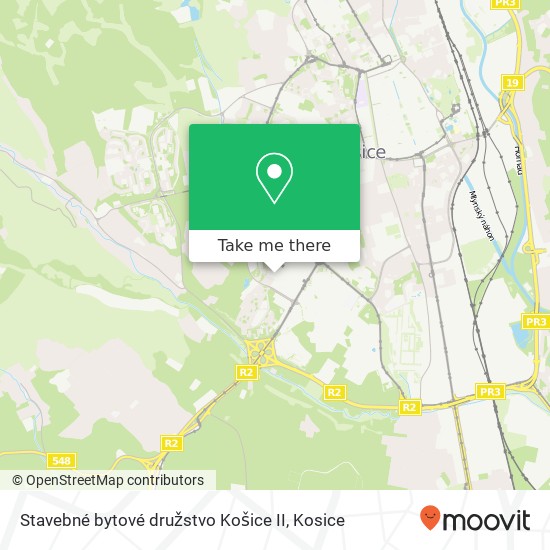 Stavebné bytové družstvo Košice II map