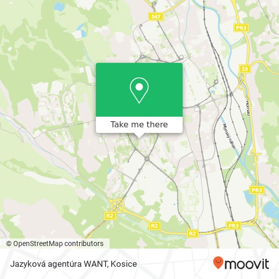 Jazyková agentúra WANT map