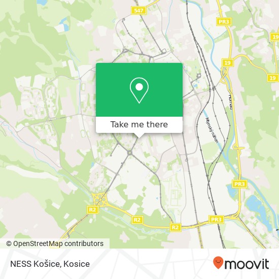 NESS Košice map