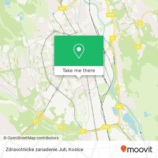 Zdravotnicke zariadenie Juh map