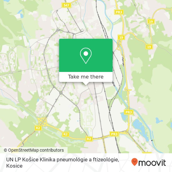 UN LP Košice Klinika pneumológie a ftizeológie map