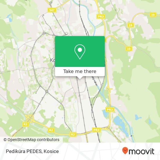 Pedikúra PEDES map