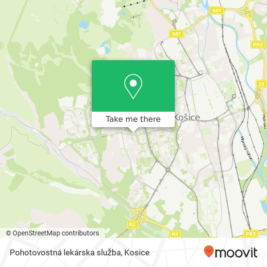 Pohotovostná lekárska služba map