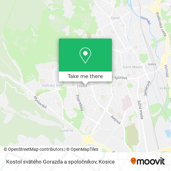 Kostol svätého Gorazda a spoločníkov map