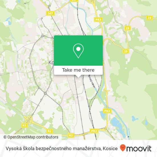 Vysoká škola bezpečnostného manažérstva map