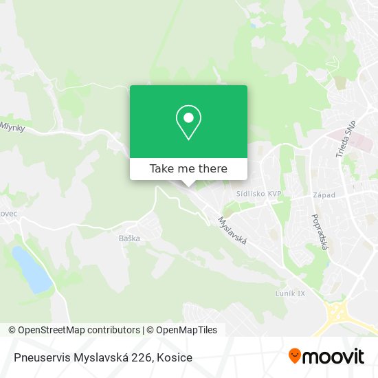 Pneuservis Myslavská 226 map