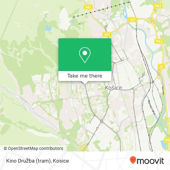 Kino Družba (tram) map