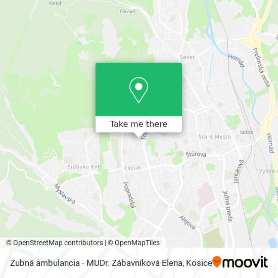 Zubná ambulancia - MUDr. Zábavníková Elena map