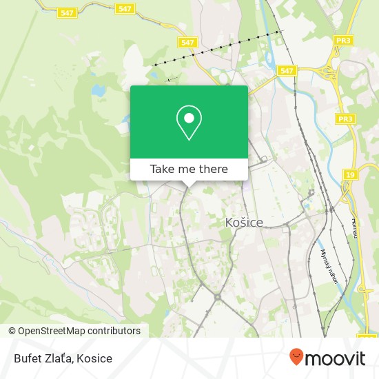 Bufet Zlaťa map