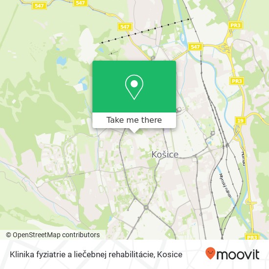 Klinika fyziatrie a liečebnej rehabilitácie map