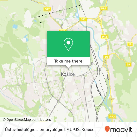 Ústav histológie a embryológie LF UPJŠ map