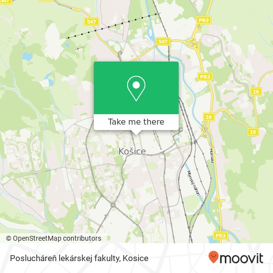 Poslucháreň lekárskej fakulty map