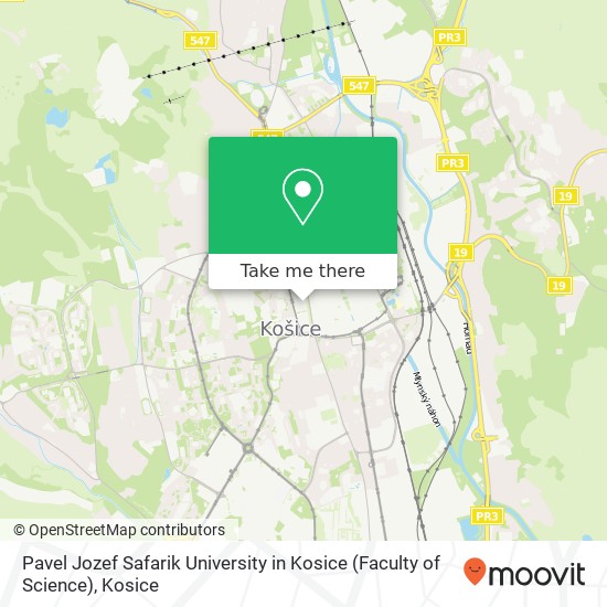 Pavel Jozef Safarik University in Kosice (Faculty of Science) map