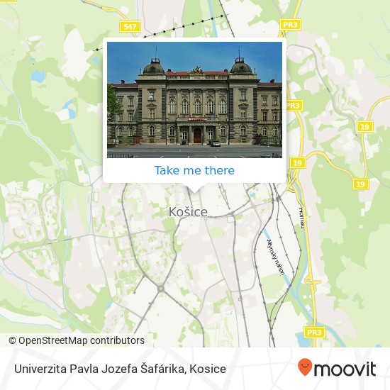 Univerzita Pavla Jozefa Šafárika map