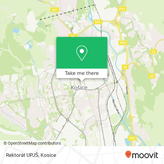 Rektorát UPJŠ map