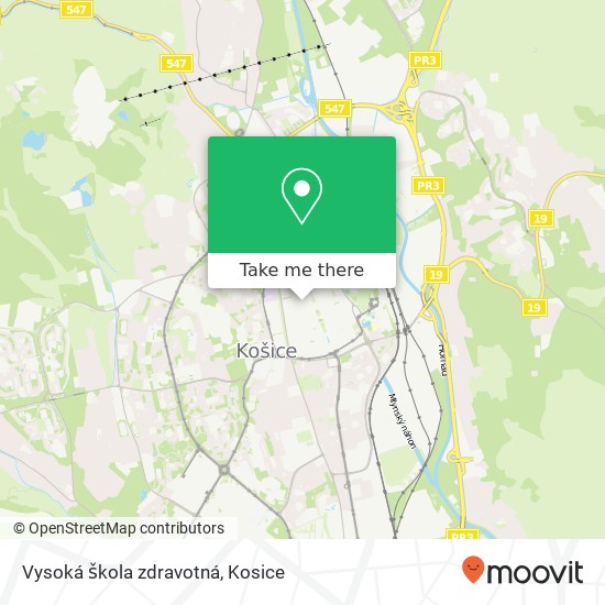 Vysoká škola zdravotná map