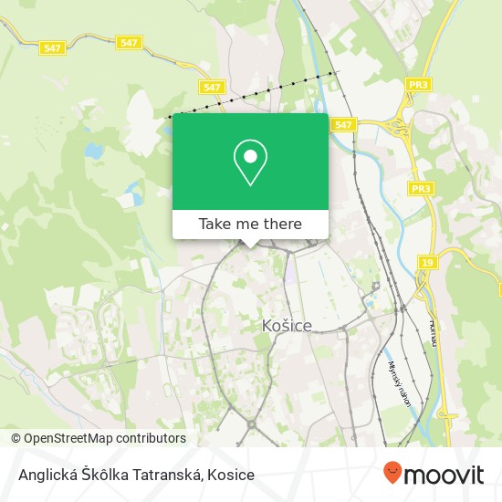 Anglická Škôlka Tatranská map