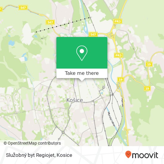 Služobný byt Regiojet map