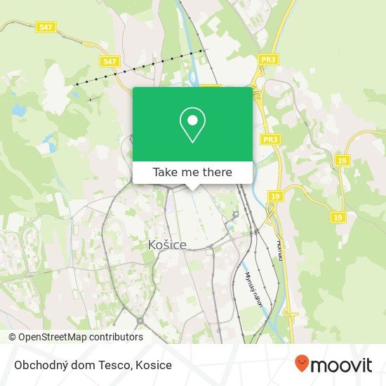 Obchodný dom Tesco map