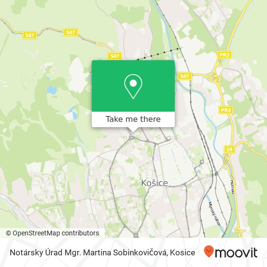 Notársky Úrad Mgr. Martina Sobinkovičová map