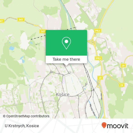 U Krstnych map