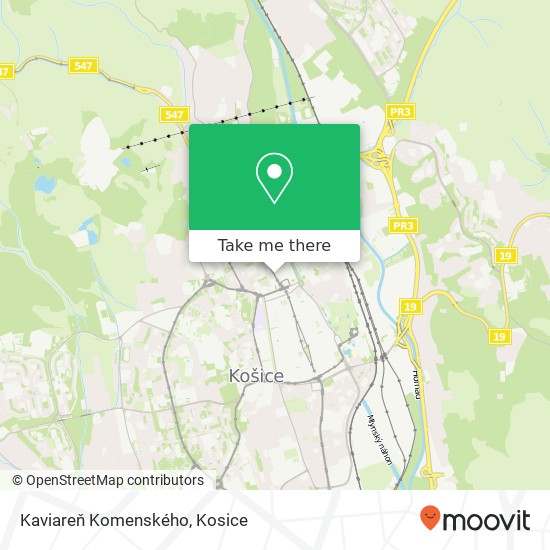 Kaviareň Komenského map