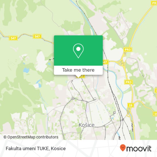 Fakulta umení TUKE map