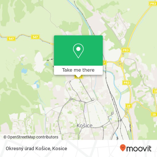 Okresný úrad Košice map