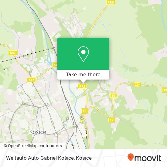 Weltauto Auto-Gabriel Košice map