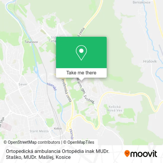 Ortopedická ambulancia Ortopédia inak MUDr. Staško, MUDr. Mašlej map